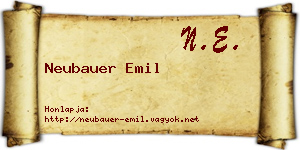 Neubauer Emil névjegykártya